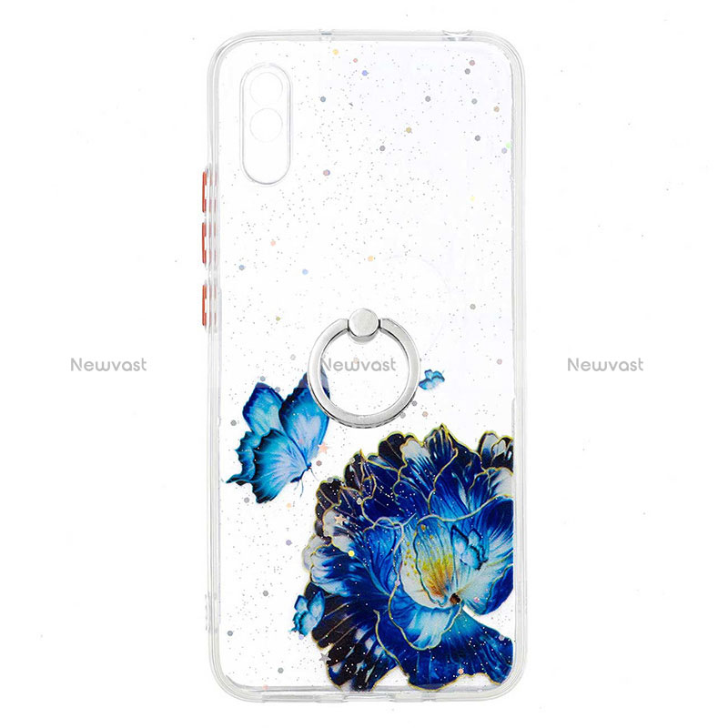 Silicone Candy Rubber Gel Fashionable Pattern Soft Case Cover with Finger Ring Stand Y01X for Xiaomi Redmi 9A