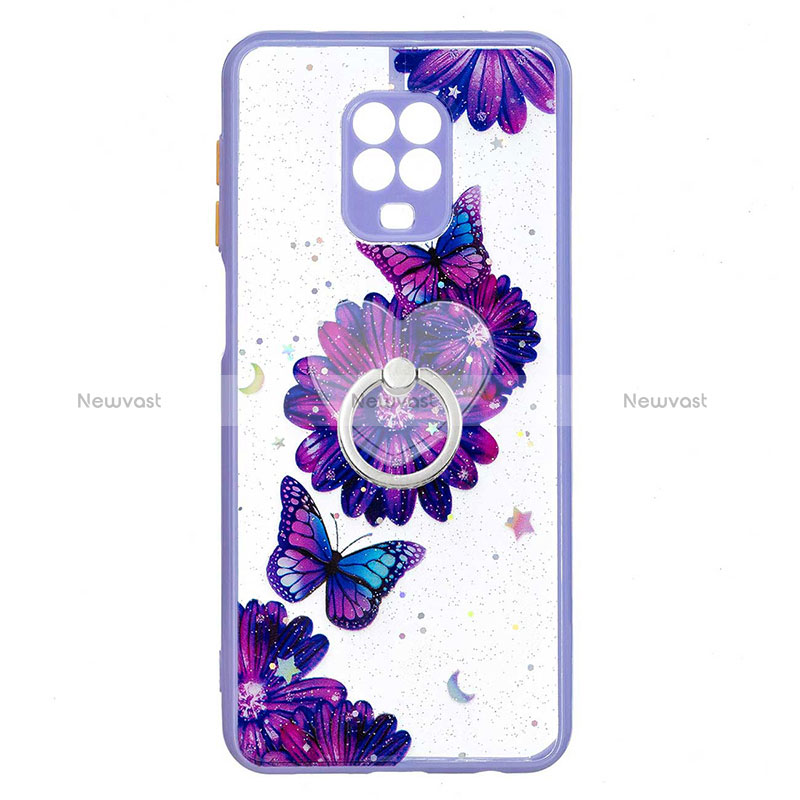 Silicone Candy Rubber Gel Fashionable Pattern Soft Case Cover with Finger Ring Stand Y01X for Xiaomi Redmi Note 9 Pro Max