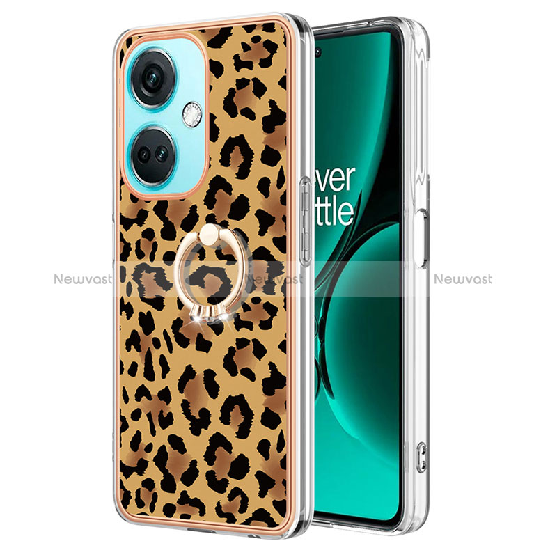 Silicone Candy Rubber Gel Fashionable Pattern Soft Case Cover with Finger Ring Stand Y02B for OnePlus Nord N30 5G