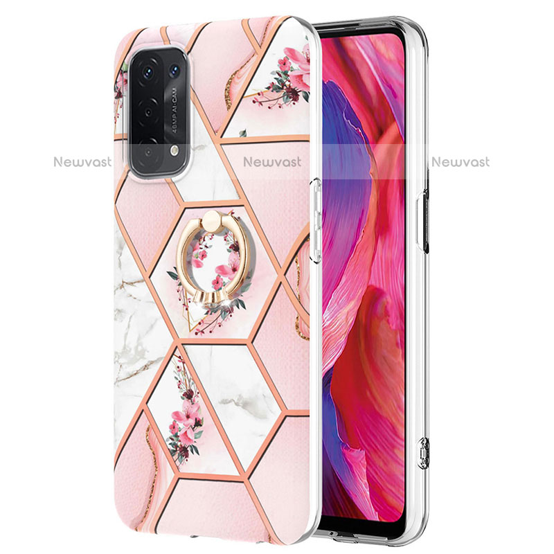 Silicone Candy Rubber Gel Fashionable Pattern Soft Case Cover with Finger Ring Stand Y02B for Oppo A93 5G