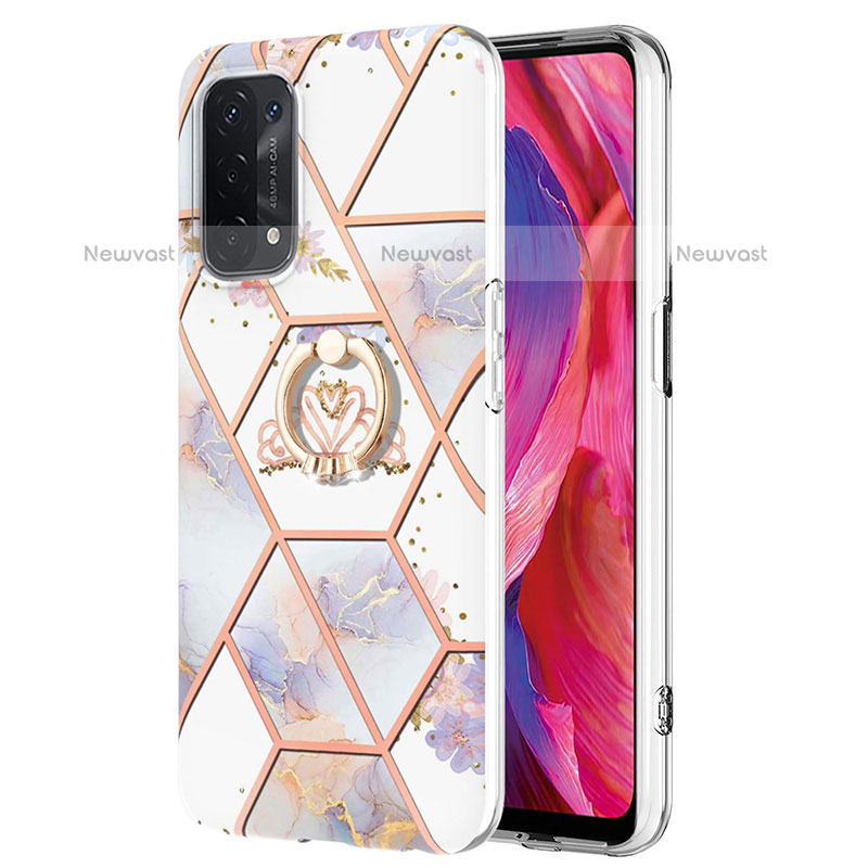 Silicone Candy Rubber Gel Fashionable Pattern Soft Case Cover with Finger Ring Stand Y02B for Oppo A93 5G