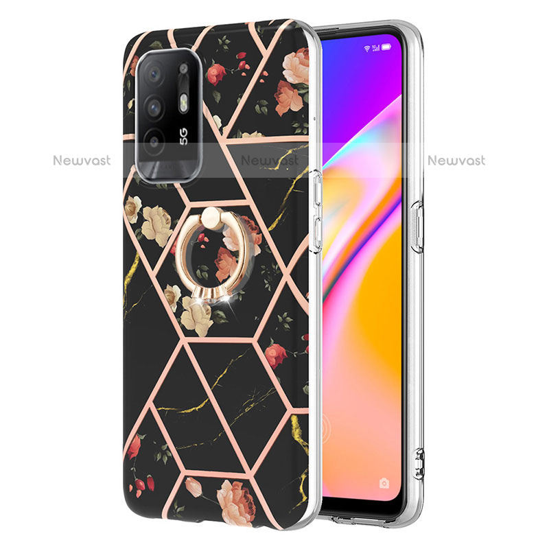 Silicone Candy Rubber Gel Fashionable Pattern Soft Case Cover with Finger Ring Stand Y02B for Oppo A94 5G