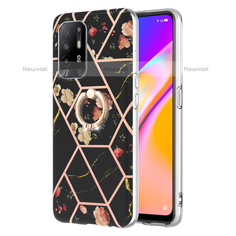 Silicone Candy Rubber Gel Fashionable Pattern Soft Case Cover with Finger Ring Stand Y02B for Oppo A95 5G