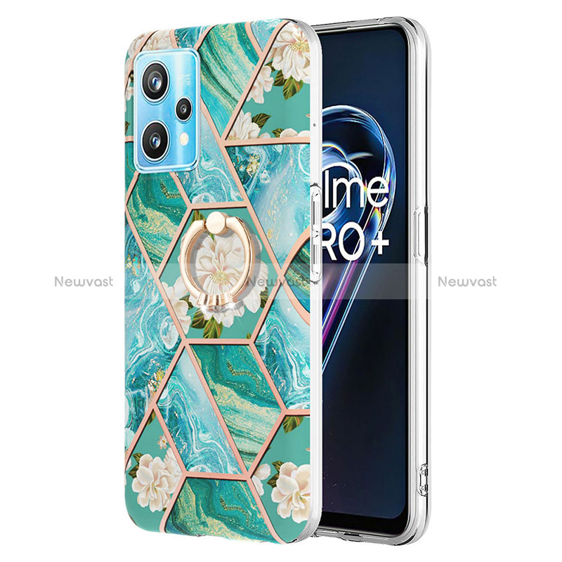 Silicone Candy Rubber Gel Fashionable Pattern Soft Case Cover with Finger Ring Stand Y02B for Realme 9 Pro 5G