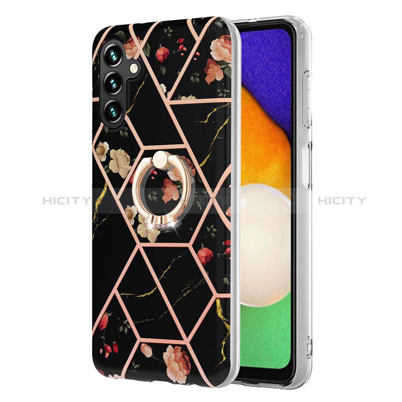 Silicone Candy Rubber Gel Fashionable Pattern Soft Case Cover with Finger Ring Stand Y02B for Samsung Galaxy A04s