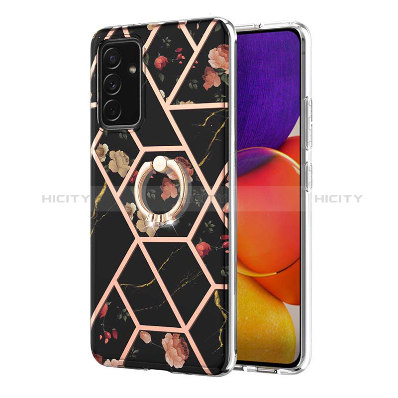 Silicone Candy Rubber Gel Fashionable Pattern Soft Case Cover with Finger Ring Stand Y02B for Samsung Galaxy A24 4G