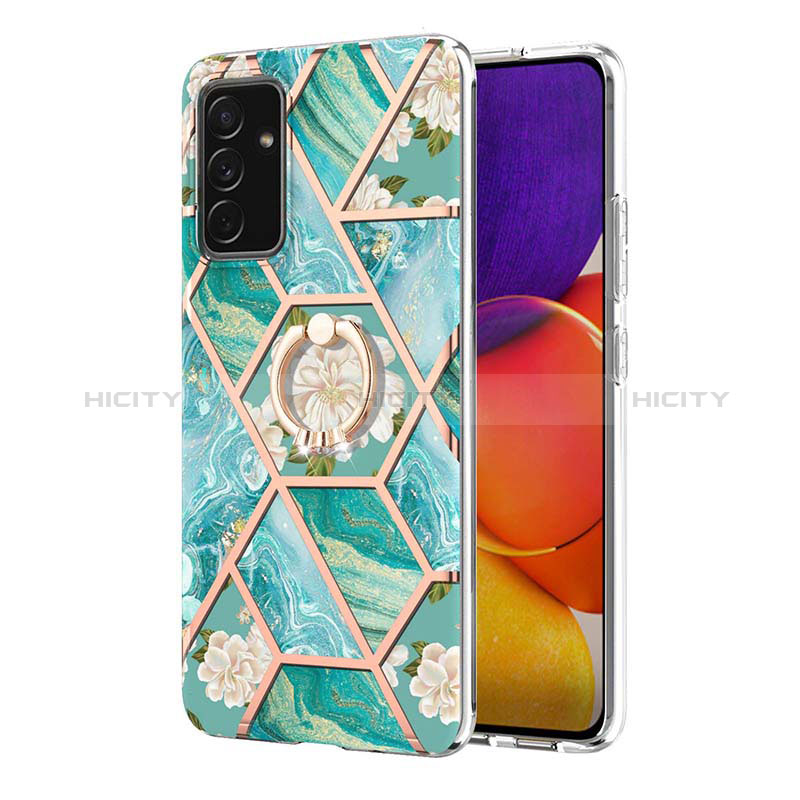 Silicone Candy Rubber Gel Fashionable Pattern Soft Case Cover with Finger Ring Stand Y02B for Samsung Galaxy F34 5G