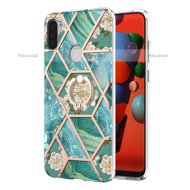 Silicone Candy Rubber Gel Fashionable Pattern Soft Case Cover with Finger Ring Stand Y02B for Samsung Galaxy M11