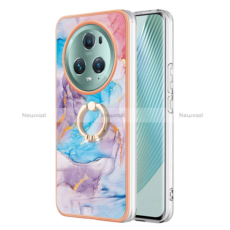 Silicone Candy Rubber Gel Fashionable Pattern Soft Case Cover with Finger Ring Stand Y03B for Huawei Honor Magic5 Pro 5G