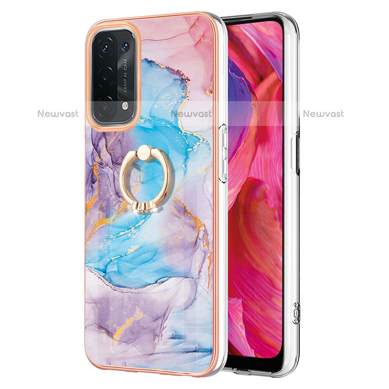 Silicone Candy Rubber Gel Fashionable Pattern Soft Case Cover with Finger Ring Stand Y03B for Oppo A93 5G