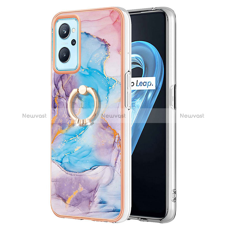 Silicone Candy Rubber Gel Fashionable Pattern Soft Case Cover with Finger Ring Stand Y03B for Oppo K10 4G