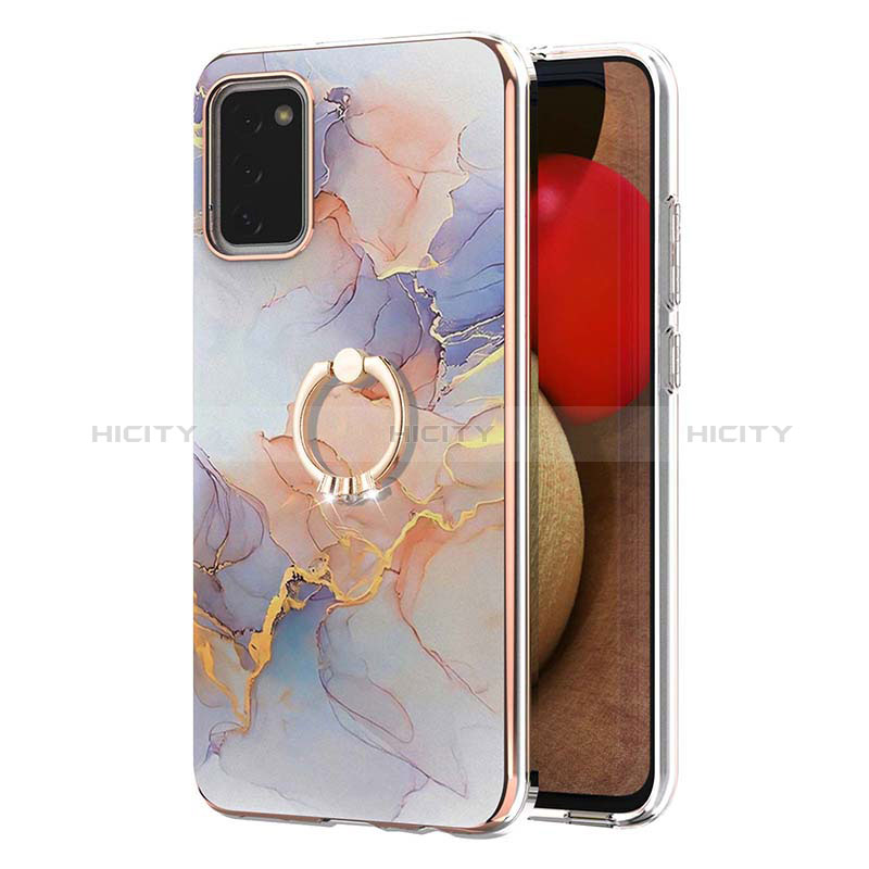 Silicone Candy Rubber Gel Fashionable Pattern Soft Case Cover with Finger Ring Stand Y03B for Samsung Galaxy A03s
