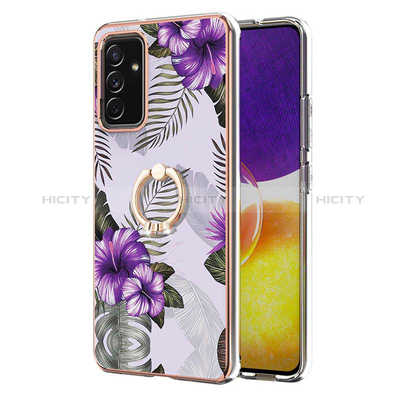 Silicone Candy Rubber Gel Fashionable Pattern Soft Case Cover with Finger Ring Stand Y03B for Samsung Galaxy A05s