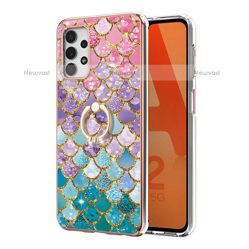 Silicone Candy Rubber Gel Fashionable Pattern Soft Case Cover with Finger Ring Stand Y03B for Samsung Galaxy A23 5G