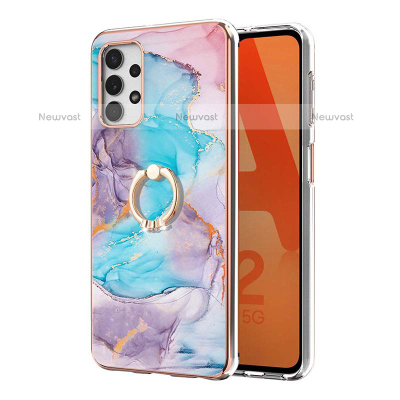 Silicone Candy Rubber Gel Fashionable Pattern Soft Case Cover with Finger Ring Stand Y03B for Samsung Galaxy A23 5G