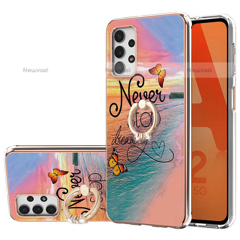 Silicone Candy Rubber Gel Fashionable Pattern Soft Case Cover with Finger Ring Stand Y03B for Samsung Galaxy A23 5G Mixed