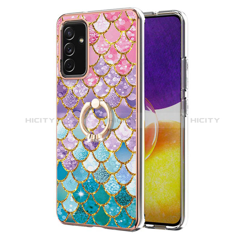 Silicone Candy Rubber Gel Fashionable Pattern Soft Case Cover with Finger Ring Stand Y03B for Samsung Galaxy A24 4G