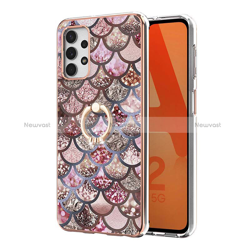 Silicone Candy Rubber Gel Fashionable Pattern Soft Case Cover with Finger Ring Stand Y03B for Samsung Galaxy A33 5G