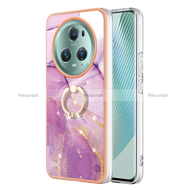 Silicone Candy Rubber Gel Fashionable Pattern Soft Case Cover with Finger Ring Stand Y05B for Huawei Honor Magic5 Pro 5G