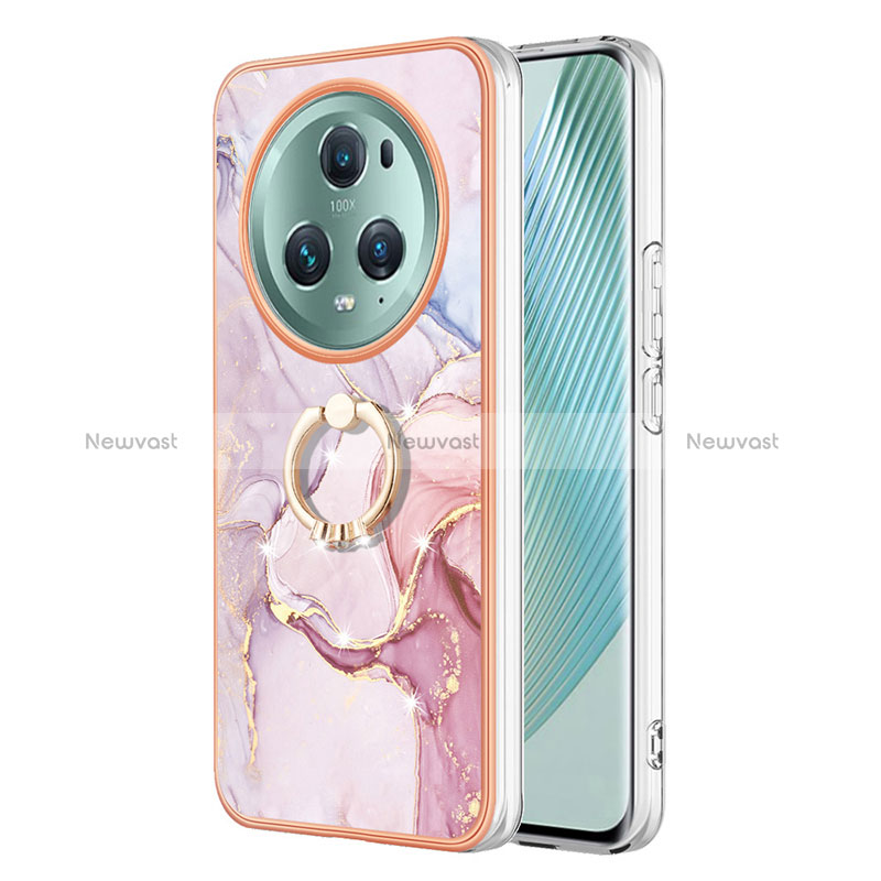 Silicone Candy Rubber Gel Fashionable Pattern Soft Case Cover with Finger Ring Stand Y05B for Huawei Honor Magic5 Pro 5G