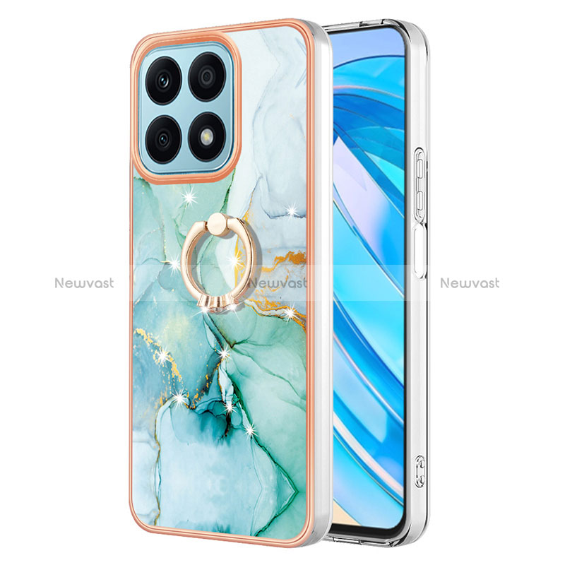 Silicone Candy Rubber Gel Fashionable Pattern Soft Case Cover with Finger Ring Stand Y05B for Huawei Honor X8a 4G