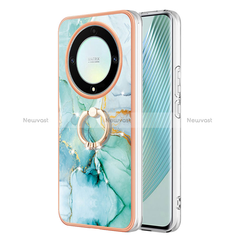 Silicone Candy Rubber Gel Fashionable Pattern Soft Case Cover with Finger Ring Stand Y05B for Huawei Honor X9a 5G