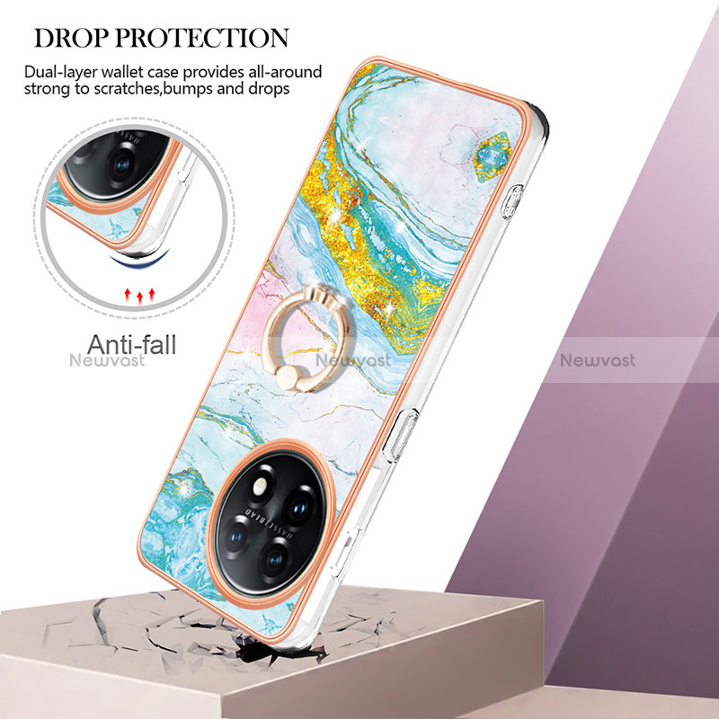 Silicone Candy Rubber Gel Fashionable Pattern Soft Case Cover with Finger Ring Stand Y05B for OnePlus 11 5G