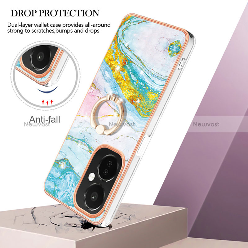 Silicone Candy Rubber Gel Fashionable Pattern Soft Case Cover with Finger Ring Stand Y05B for OnePlus Nord CE 3 Lite 5G