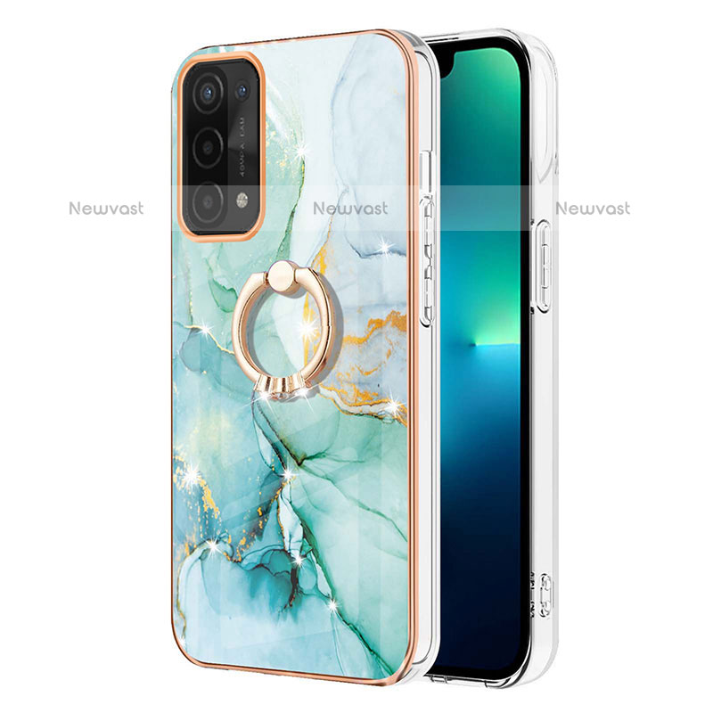 Silicone Candy Rubber Gel Fashionable Pattern Soft Case Cover with Finger Ring Stand Y05B for Oppo A93 5G