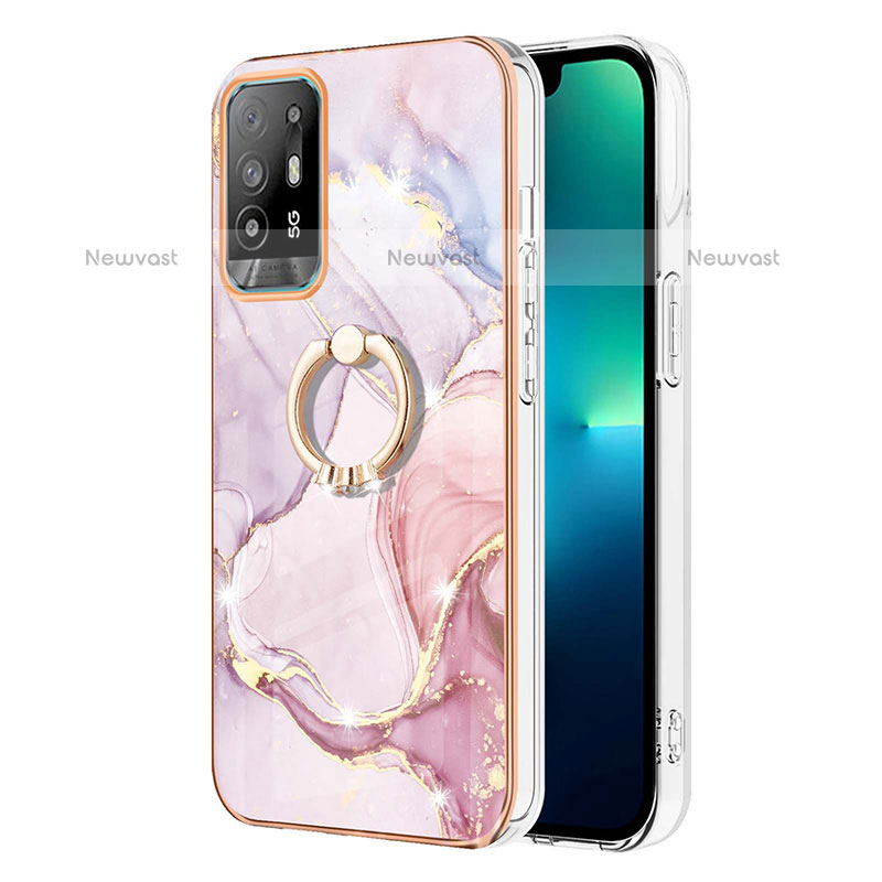 Silicone Candy Rubber Gel Fashionable Pattern Soft Case Cover with Finger Ring Stand Y05B for Oppo A94 5G