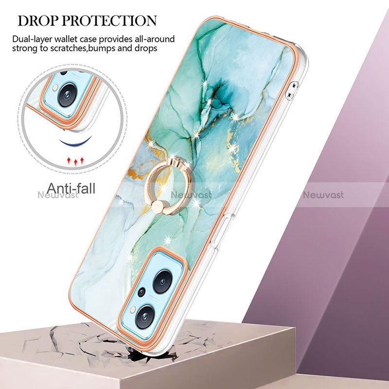 Silicone Candy Rubber Gel Fashionable Pattern Soft Case Cover with Finger Ring Stand Y05B for Oppo K10 4G