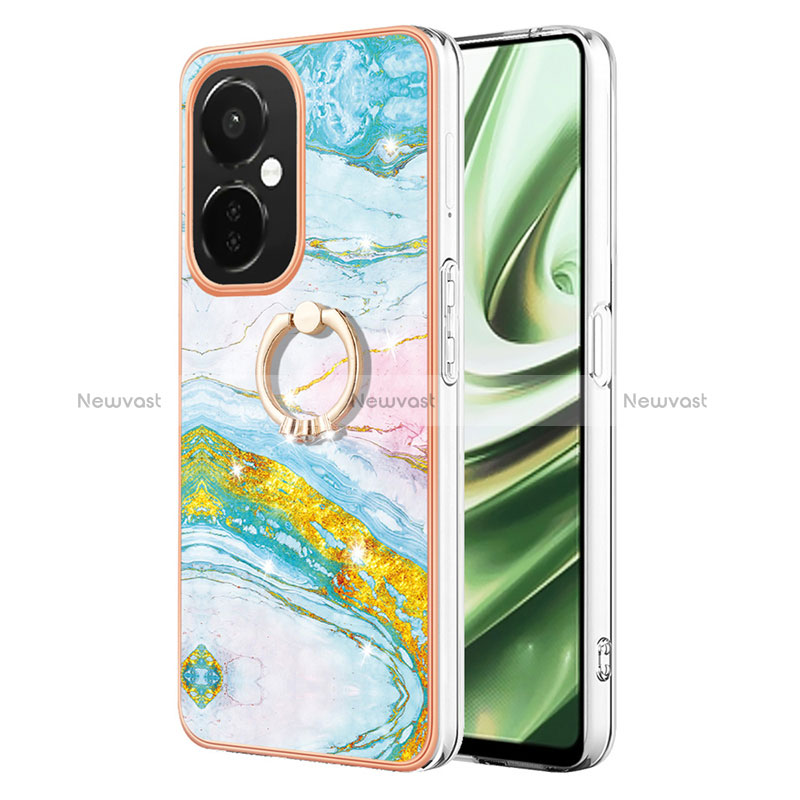 Silicone Candy Rubber Gel Fashionable Pattern Soft Case Cover with Finger Ring Stand Y05B for Oppo K11x 5G