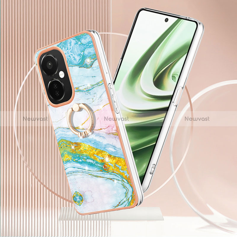 Silicone Candy Rubber Gel Fashionable Pattern Soft Case Cover with Finger Ring Stand Y05B for Oppo K11x 5G