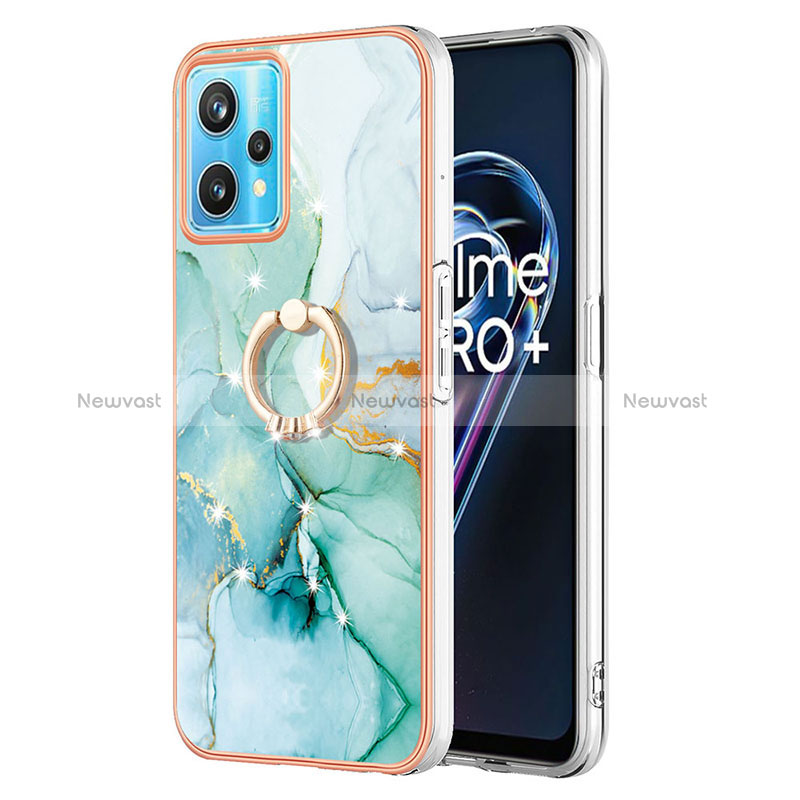 Silicone Candy Rubber Gel Fashionable Pattern Soft Case Cover with Finger Ring Stand Y05B for Realme 9 4G