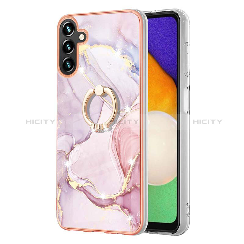 Silicone Candy Rubber Gel Fashionable Pattern Soft Case Cover with Finger Ring Stand Y05B for Samsung Galaxy A04s