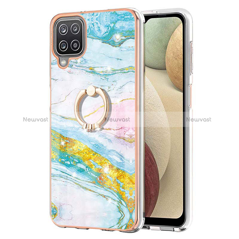 Silicone Candy Rubber Gel Fashionable Pattern Soft Case Cover with Finger Ring Stand Y05B for Samsung Galaxy A12 5G