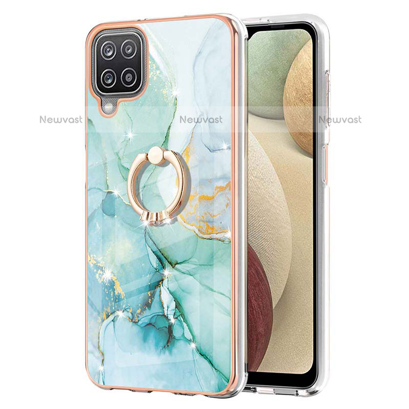 Silicone Candy Rubber Gel Fashionable Pattern Soft Case Cover with Finger Ring Stand Y05B for Samsung Galaxy A12