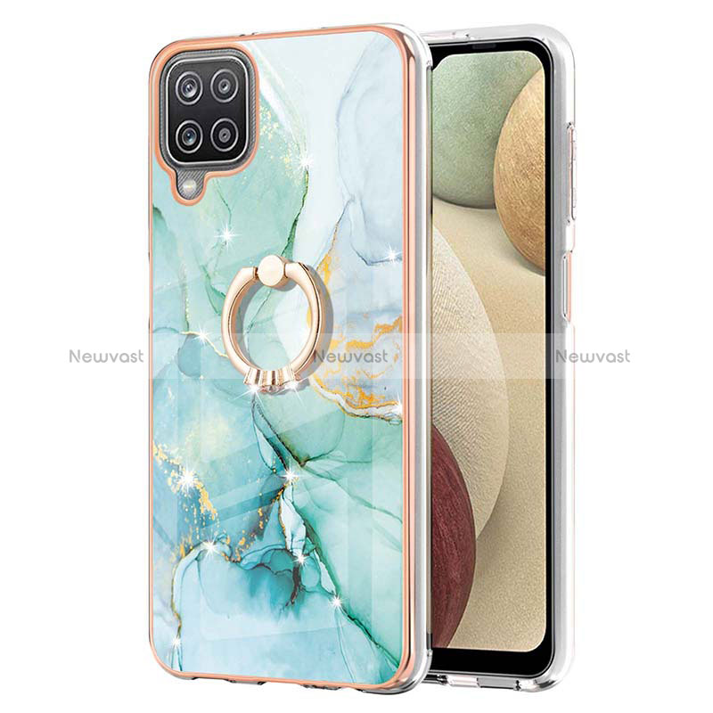 Silicone Candy Rubber Gel Fashionable Pattern Soft Case Cover with Finger Ring Stand Y05B for Samsung Galaxy A12 Nacho