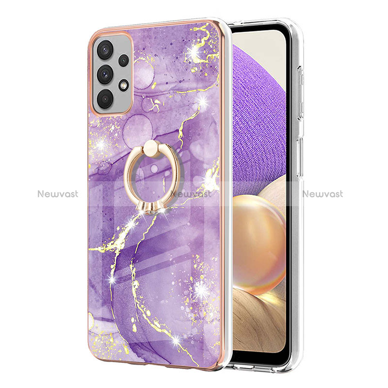 Silicone Candy Rubber Gel Fashionable Pattern Soft Case Cover with Finger Ring Stand Y05B for Samsung Galaxy A13 4G