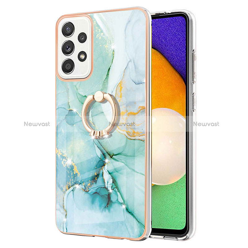 Silicone Candy Rubber Gel Fashionable Pattern Soft Case Cover with Finger Ring Stand Y05B for Samsung Galaxy A52 5G