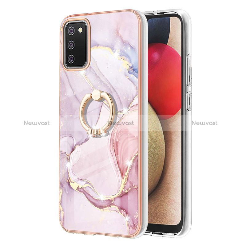 Silicone Candy Rubber Gel Fashionable Pattern Soft Case Cover with Finger Ring Stand Y05B for Samsung Galaxy F02S SM-E025F