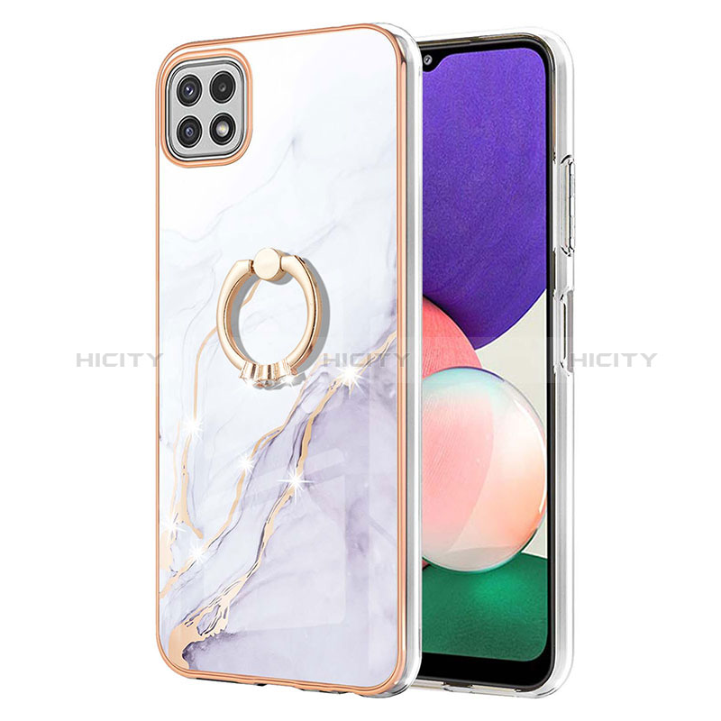 Silicone Candy Rubber Gel Fashionable Pattern Soft Case Cover with Finger Ring Stand Y05B for Samsung Galaxy F42 5G