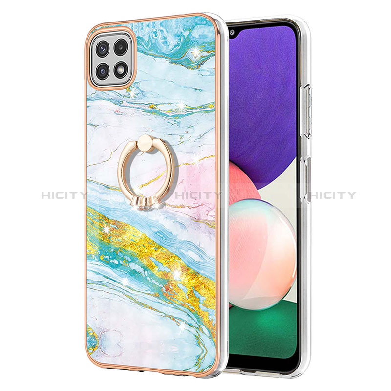 Silicone Candy Rubber Gel Fashionable Pattern Soft Case Cover with Finger Ring Stand Y05B for Samsung Galaxy F42 5G