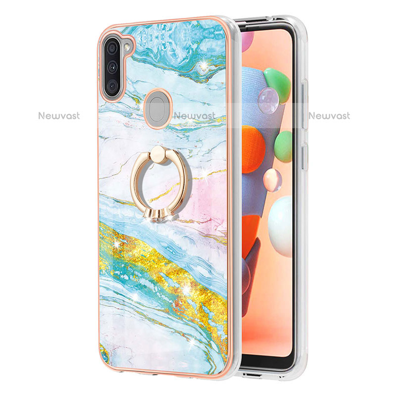 Silicone Candy Rubber Gel Fashionable Pattern Soft Case Cover with Finger Ring Stand Y05B for Samsung Galaxy M11