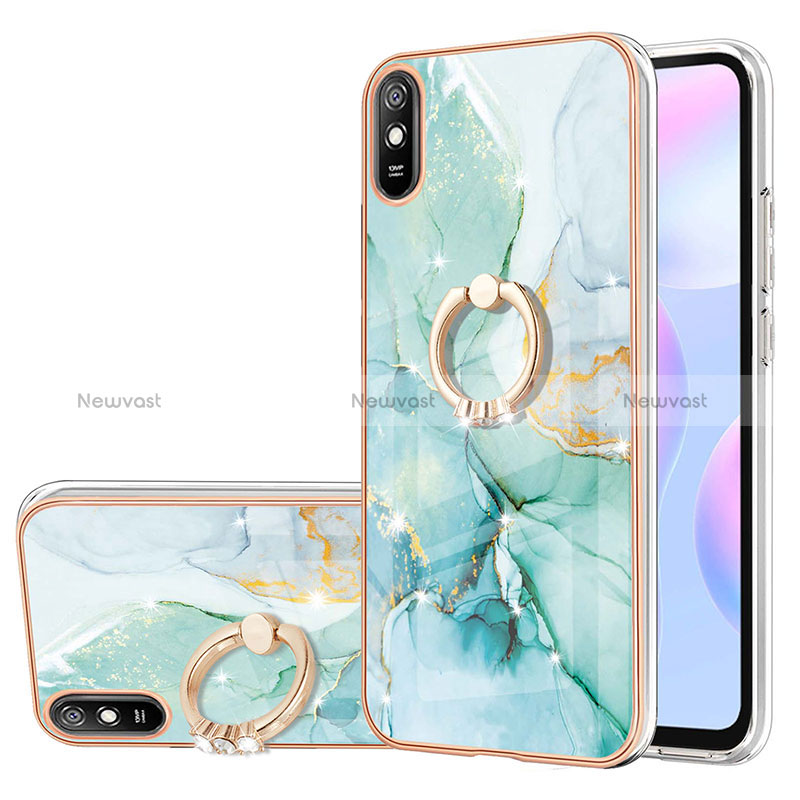 Silicone Candy Rubber Gel Fashionable Pattern Soft Case Cover with Finger Ring Stand Y05B for Xiaomi Redmi 9A