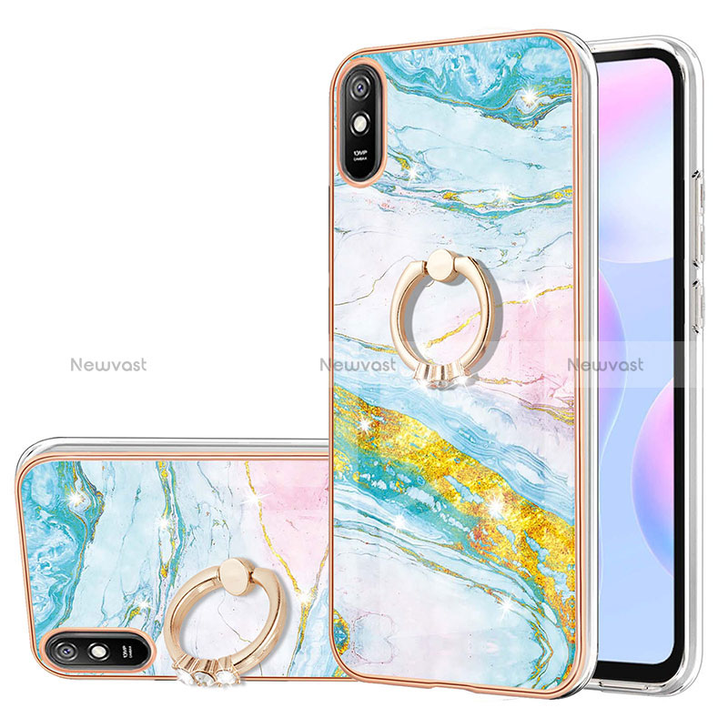 Silicone Candy Rubber Gel Fashionable Pattern Soft Case Cover with Finger Ring Stand Y05B for Xiaomi Redmi 9A