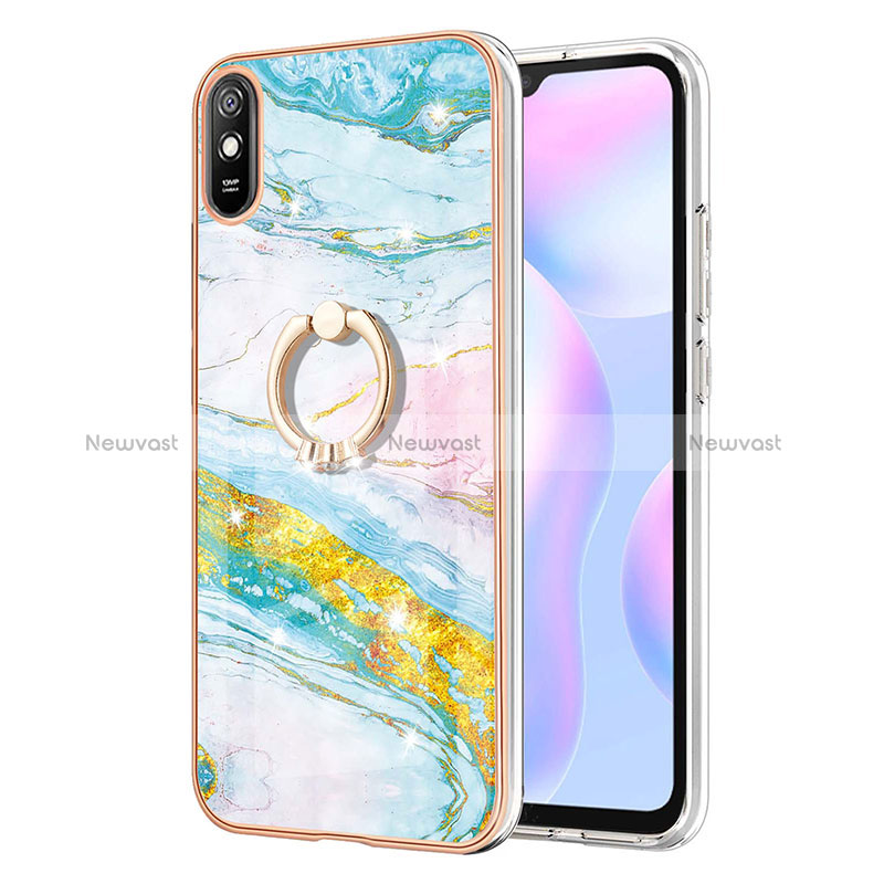 Silicone Candy Rubber Gel Fashionable Pattern Soft Case Cover with Finger Ring Stand Y05B for Xiaomi Redmi 9A