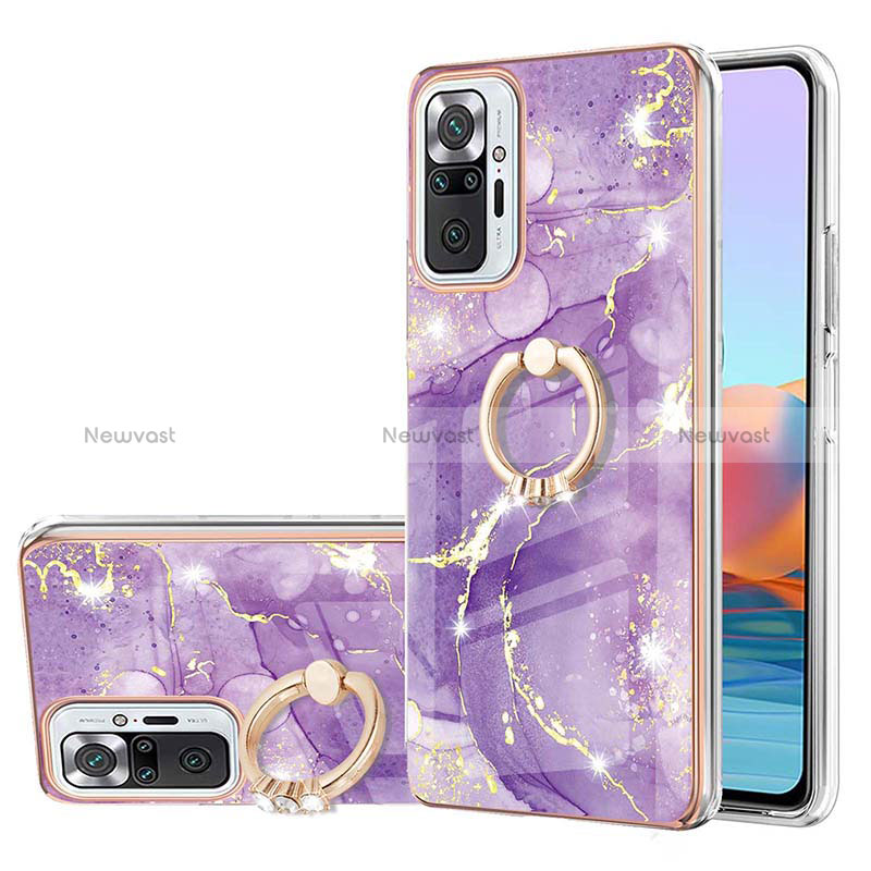 Silicone Candy Rubber Gel Fashionable Pattern Soft Case Cover with Finger Ring Stand Y05B for Xiaomi Redmi Note 10 Pro 4G