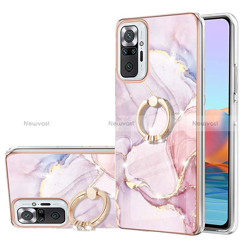 Silicone Candy Rubber Gel Fashionable Pattern Soft Case Cover with Finger Ring Stand Y05B for Xiaomi Redmi Note 10 Pro 4G