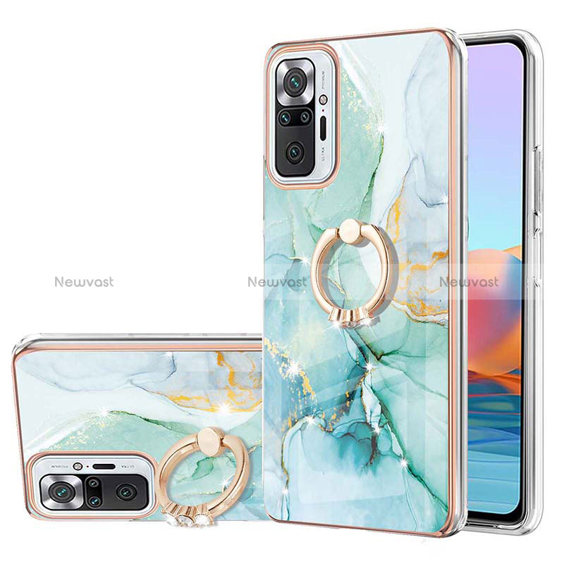 Silicone Candy Rubber Gel Fashionable Pattern Soft Case Cover with Finger Ring Stand Y05B for Xiaomi Redmi Note 10 Pro 4G